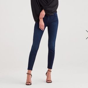 7 for all mankind midrise skinny blue jeans